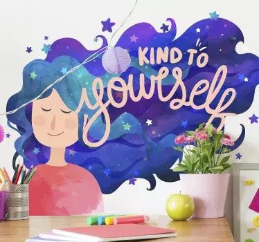 Wandtattoo zitat sei freundlich zu dir selbst - TenStickers