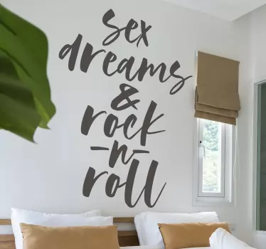 Wandtattoo Zitat sexträume und rock 'n' roll - TenStickers