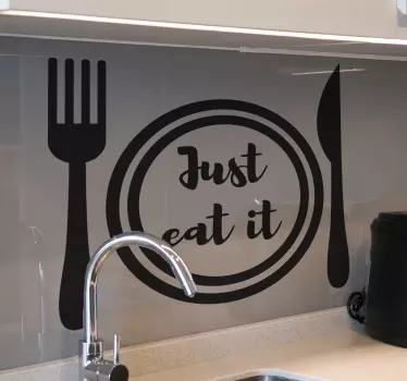 Wandtattoos Küche Essen Sie es einfach küchenutensilien - TenStickers