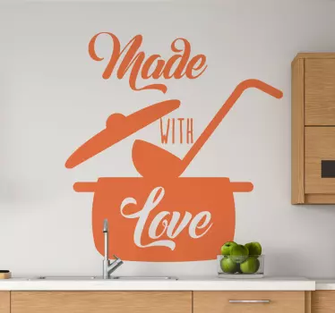 Wandtattoos Küche Küche mit liebe gemacht - TenStickers