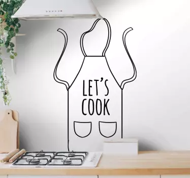 Wandtattoos Küche Lass uns kochutensilien kochen - TenStickers