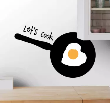 Wandtattoos Küche Lass uns mit spiegelei kochen - TenStickers