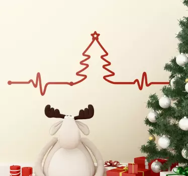 Weihnachtsaufkleber Herzschlag - TenStickers