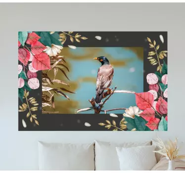 Wohnzimmer Wandtattoo Blumig und braun - TenStickers