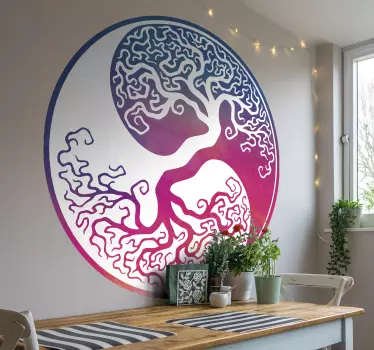 Yin yang Lebensbaum Wandtattoo - TenStickers
