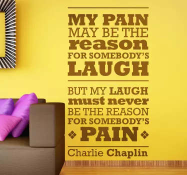 Zitat laugh and pain Aufkleber - TenStickers