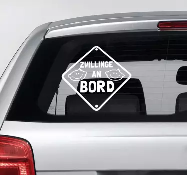 Zwillinge an Bord Baby on Board Aufkleber - TenStickers