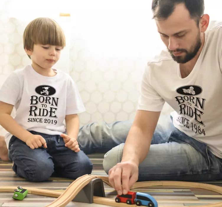 Born to Ride Vater und Sohn T-shirt - TenStickers