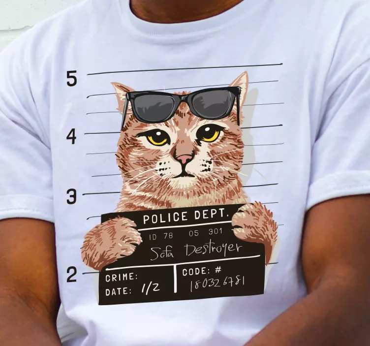 Coole katze wollte individuelles T-Shirt - TenStickers