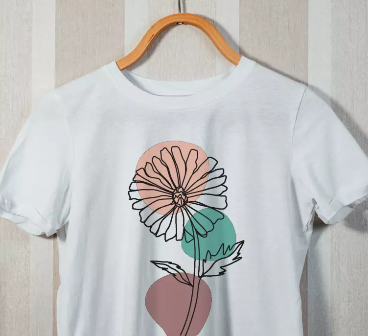 Gänseblümchen-blumen-naturlinie kunst-design-t-shirt - TenStickers
