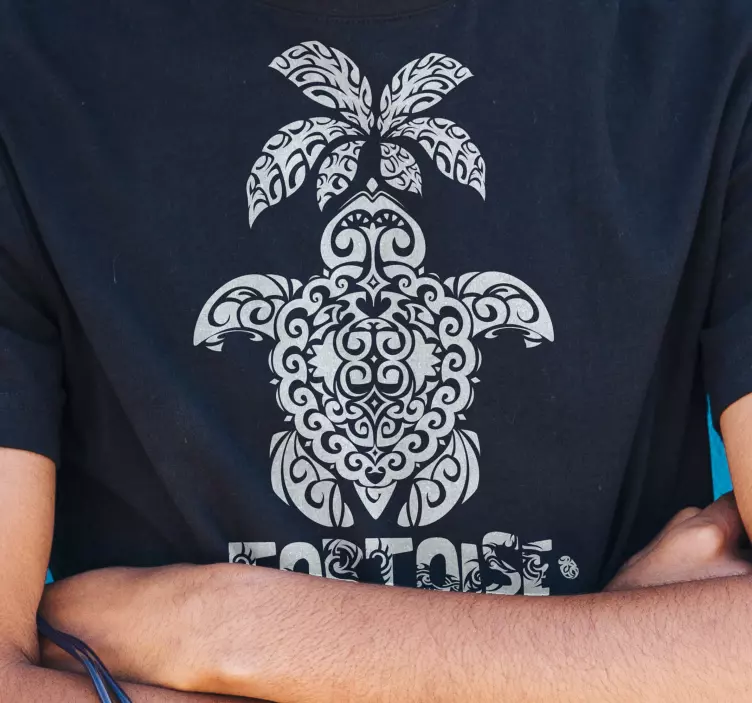 Hawaii Schildkröte und Palmmuster T-Shirt - TenStickers