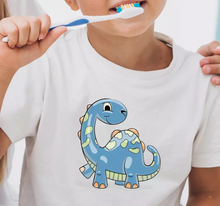 Tshirt Kind Blauer dinosaurier-cartoon - TenStickers