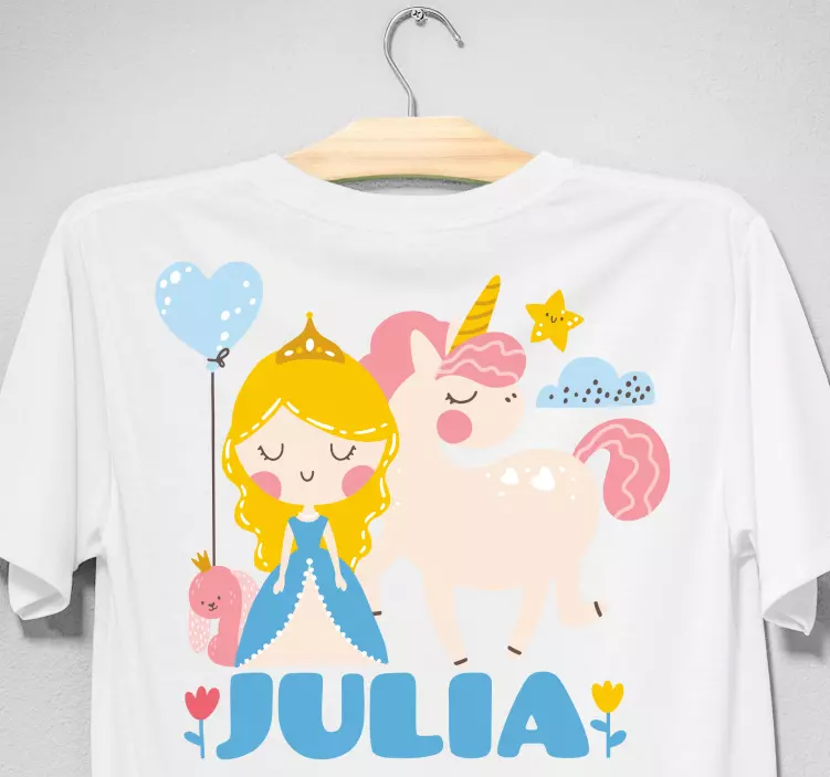 Tshirt Kind Cartoon-prinzen und einhorn - TenStickers