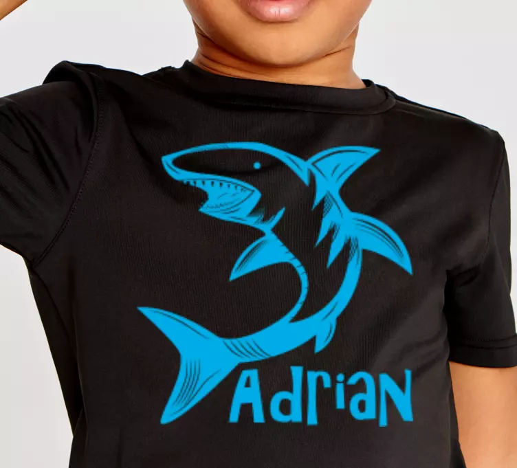 Tshirt Kind Hai silhouette mit Namen - TenStickers