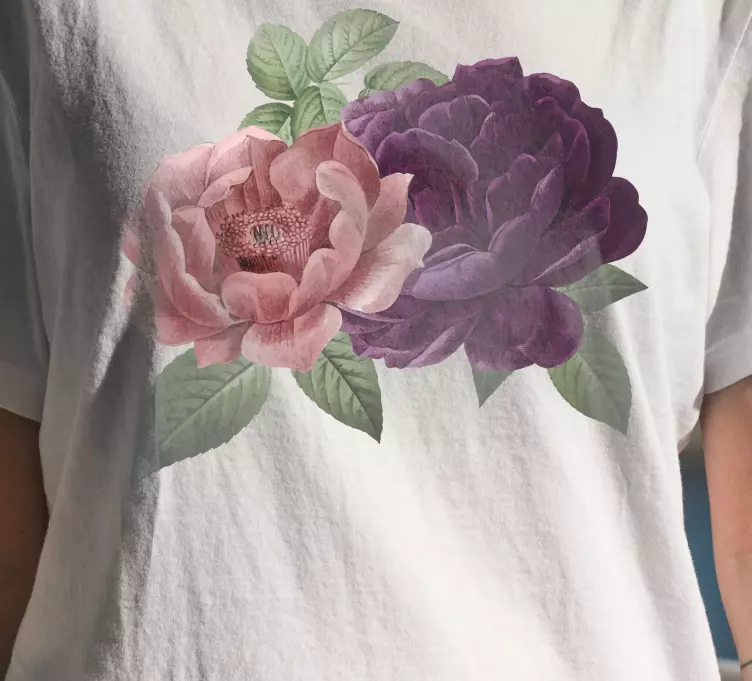 Tshirt Kind Lila und grüne blumen - TenStickers