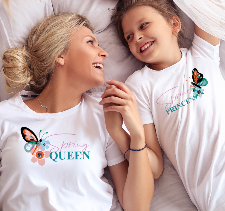 Mutter Tochter T Shirt frühling und prinzessin - TenStickers