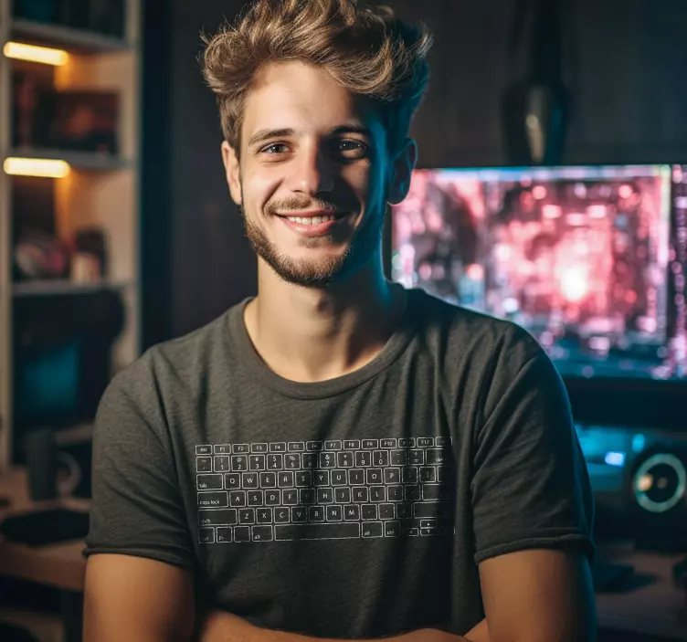 Original T Shirt Tasten eines Computertastaturs - TenStickers