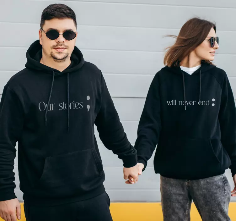 Paar Kapuzenpullover Story never ends - TenStickers