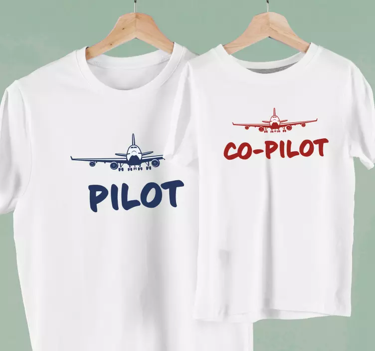 Vater Sohn T Shirt Camiseta con piloto y copiloto - TenStickers
