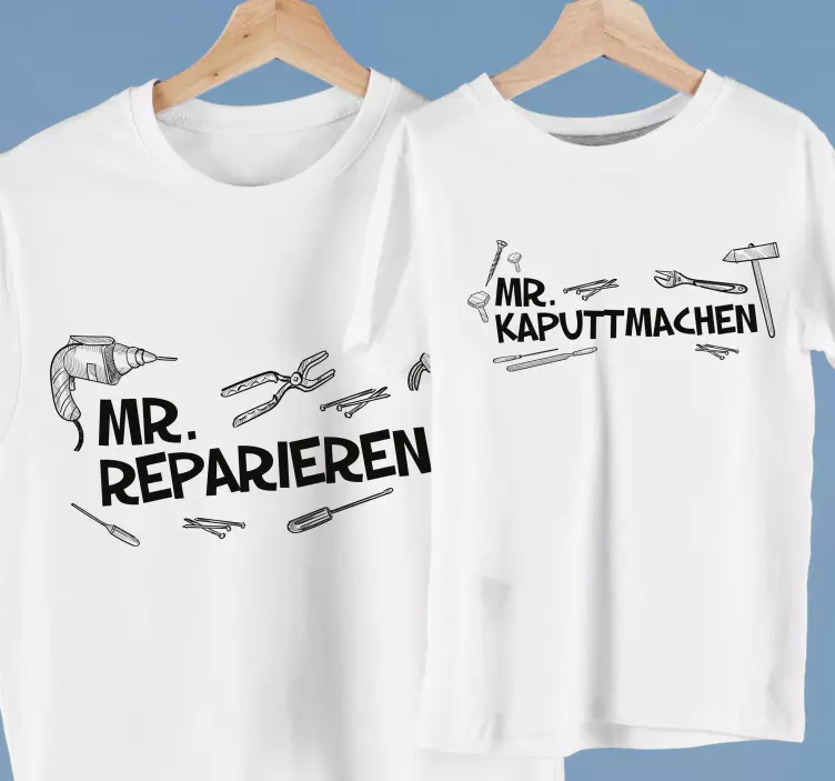 Vater Sohn T Shirt Sr. Arregla y rumpe - TenStickers