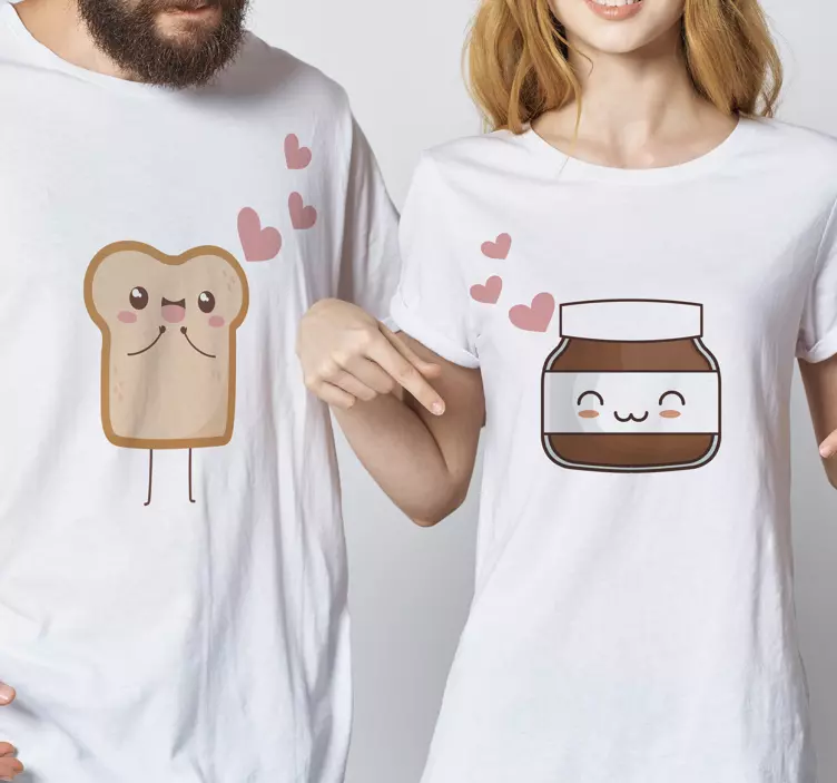 Partner T Shirt Brot und Nutella - TenStickers