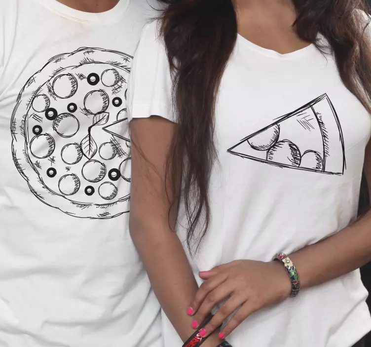 pärchen t shirts Pizza fehlt ein stück - TenStickers