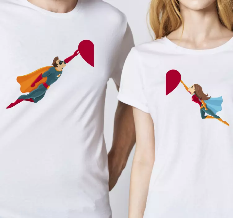 Partner T Shirt Superhelden Paar - TenStickers