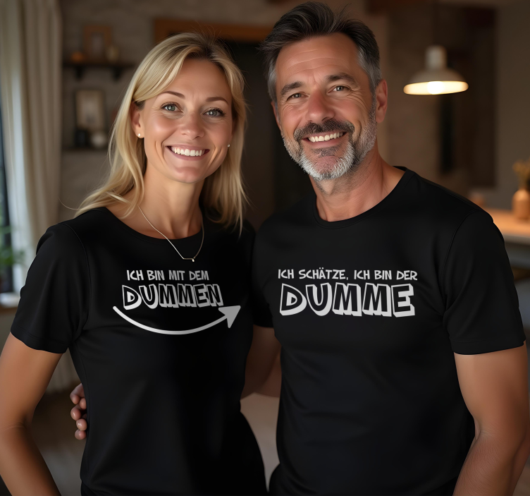 Pärchen T Shirts ihr idiot und sein dummes ding - TenStickers