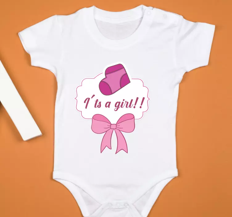T-Shirt Baby Mädchenhafte babyparty mit Namen - TenStickers