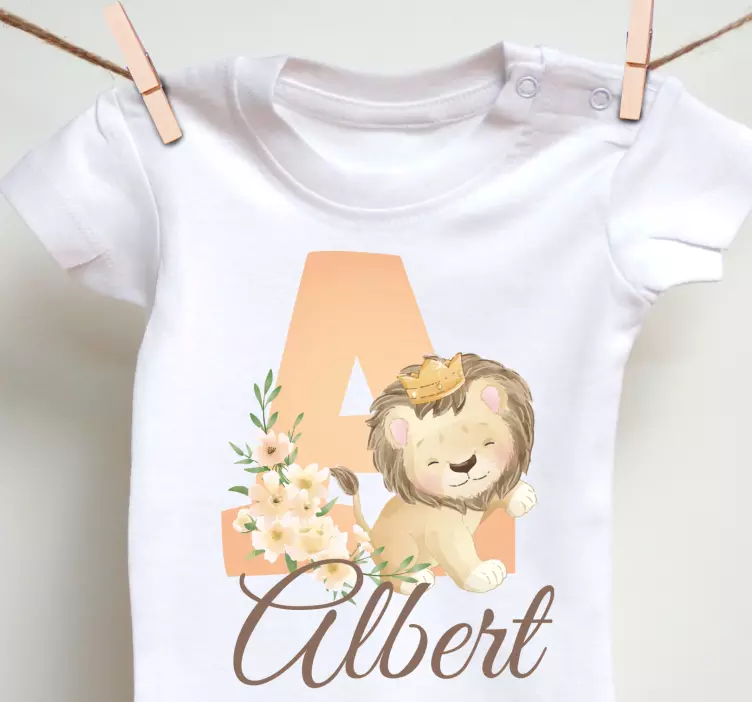 T-Shirt Baby Süße tiere löwin mit Namen - TenStickers