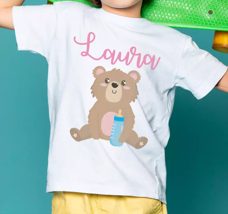T-Shirt Baby Süßer bär für mädchen mit Namen - TenStickers