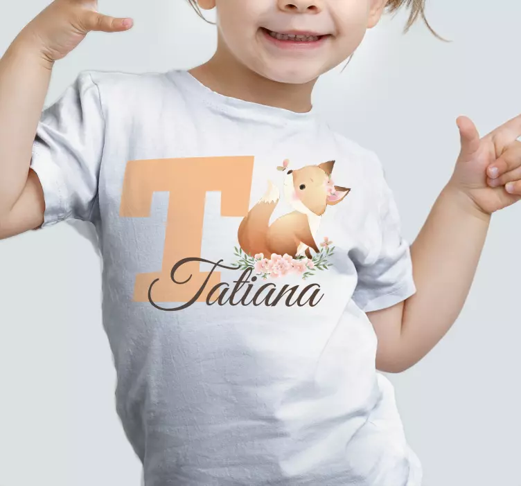 T-Shirt Baby Süßer tiere fuchs mit Namen - TenStickers
