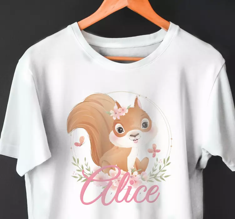 T-Shirt Baby Süßes eichhörnchen für mädchen mit Namen - TenStickers