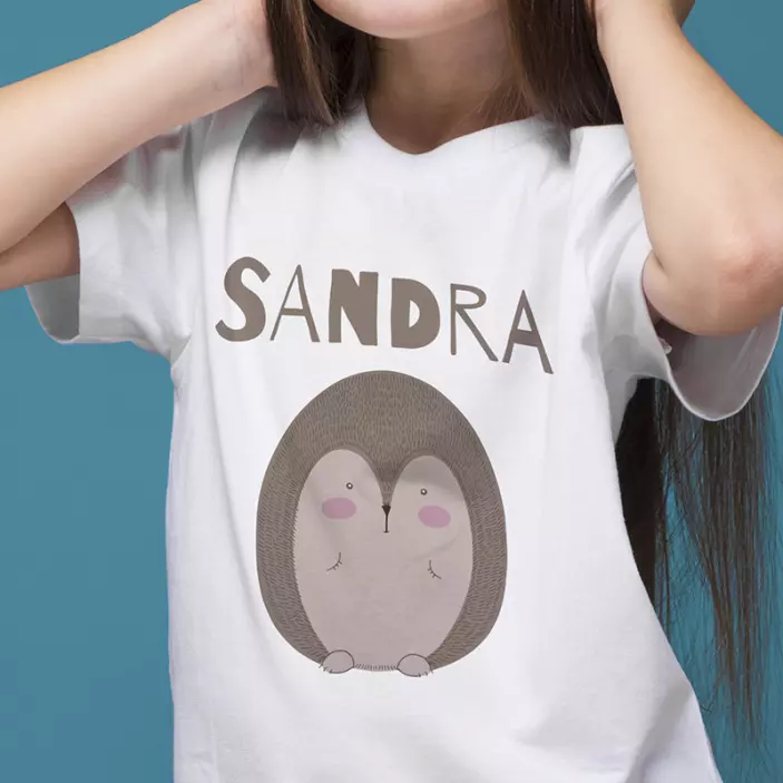 Stachelschwein mit Namen T-Shirt gezeichnet - TenStickers