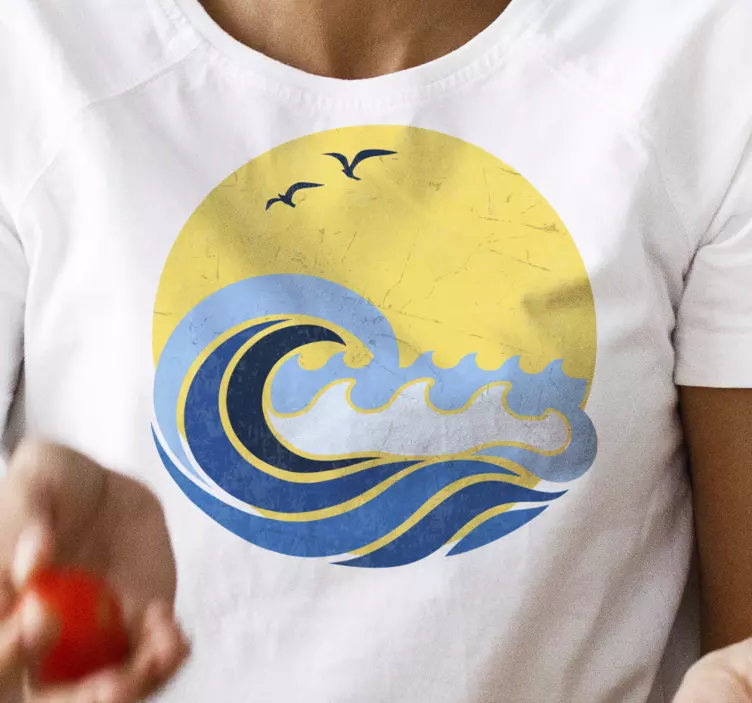 T Shirt 70's Sun Sonne, strand und welle - TenStickers