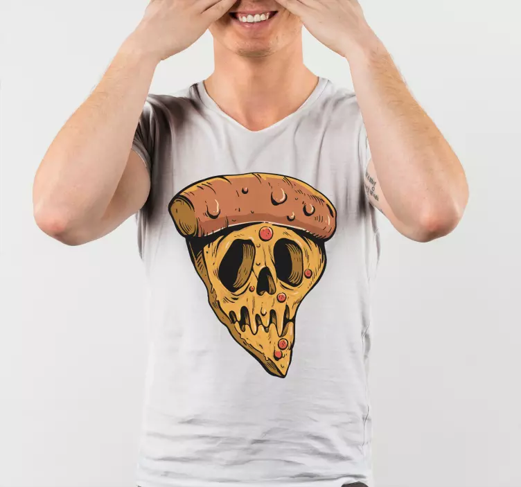 Pizza totenkopf graffiti style custom T-Shirt - TenStickers