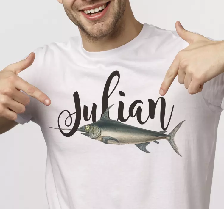 Fisch T Shirt Schwertfisch mit Namen - TenStickers