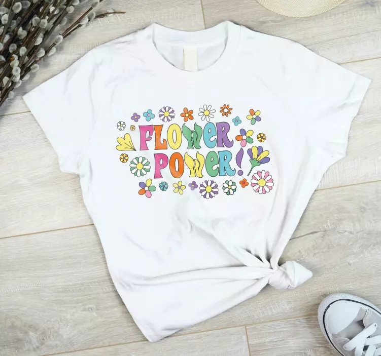 Individuelles T-Shirt mit flower power-slogan - TenStickers