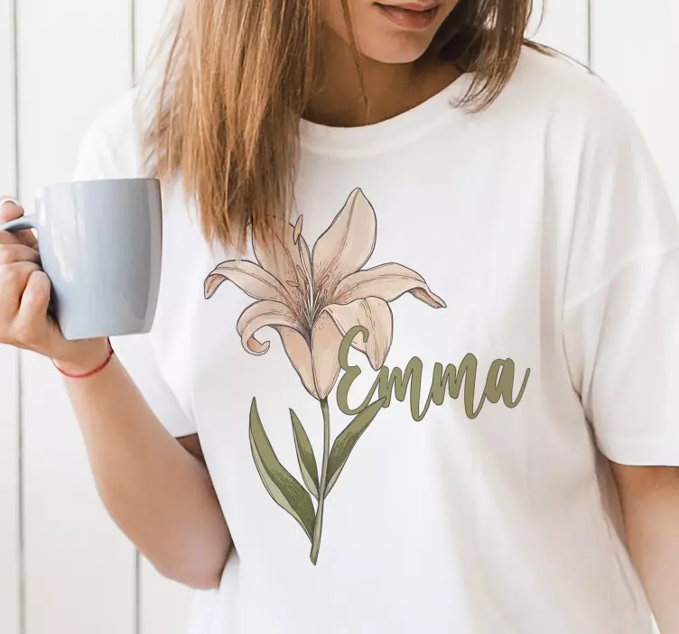 T-Shirt mit Namen blumenmuster - TenStickers