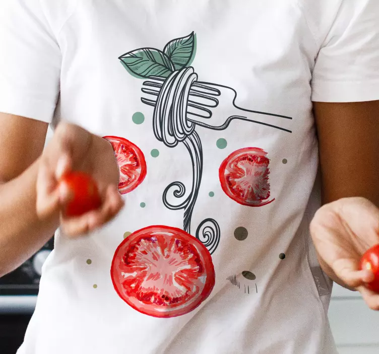 Pasta und tomaten individuelles T-Shirt - TenStickers