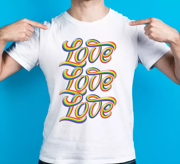Individuelles T-Shirt mit regenbogen-liebes-print - TenStickers