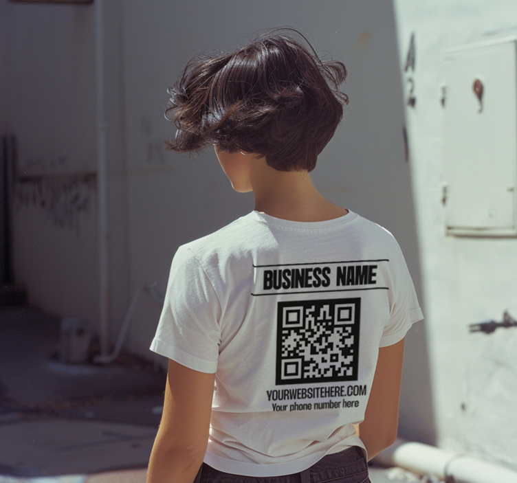Original T Shirt firmenname und qr-code - TenStickers