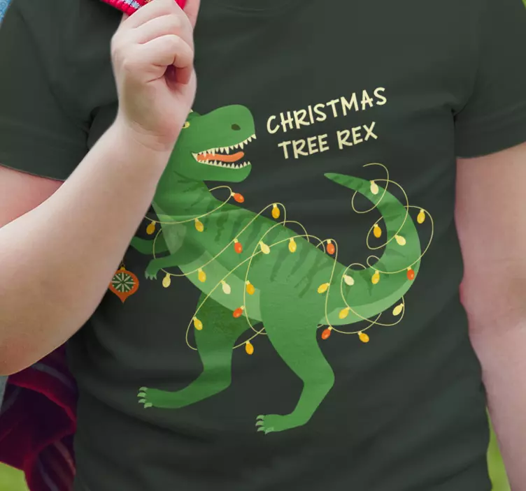 Weihnachts T Shirt Baum rex dino - TenStickers