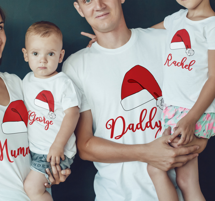 Weihnachts T Shirt Personalisierte hüte für - TenStickers
