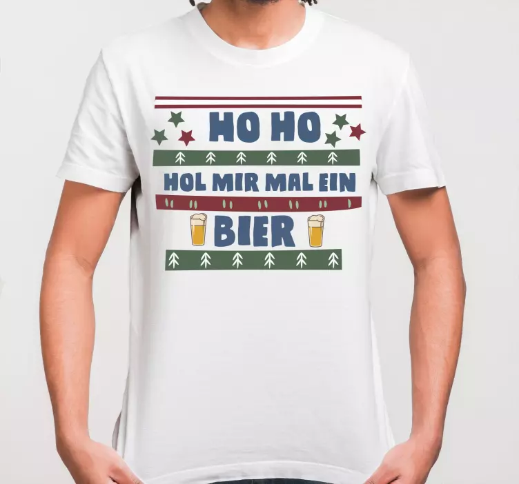 Weihnachts T Shirt Pullover-design mit bring mir ein bier - TenStickers
