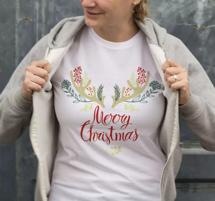Weihnachts T Shirt Weihnachts rentier grün T-Shirt - TenStickers