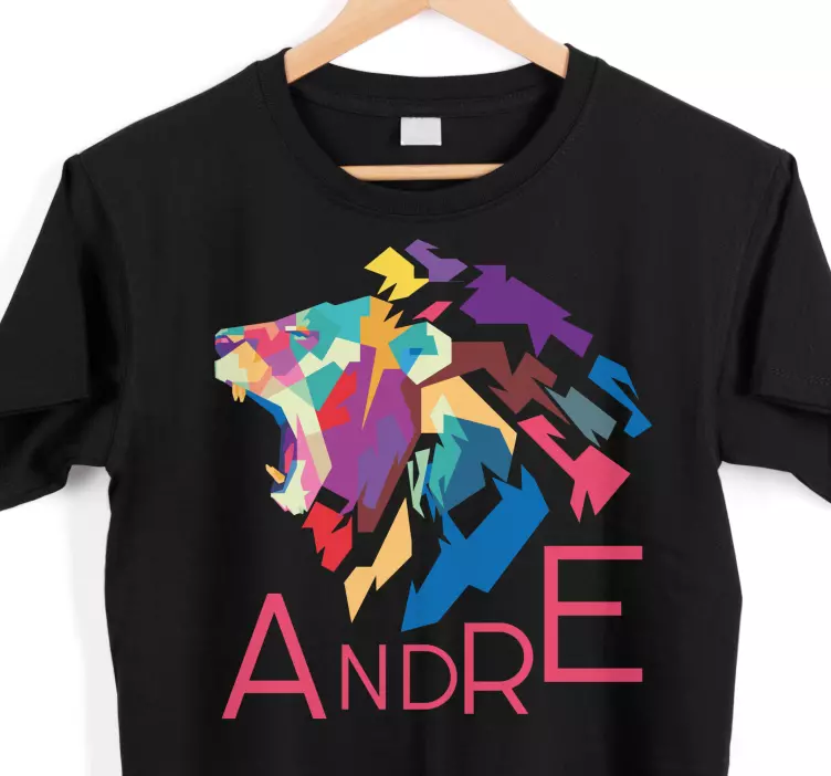 T-Shirts mit Namen Geometrische tiere schöner löwe - TenStickers