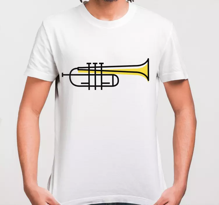 Trompete lineart süßes Design individuelles T-Shirt - TenStickers