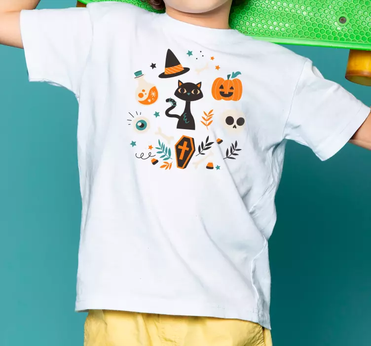 T Shirt Halloween Cartoon gruselige gegenstände Muster - TenStickers