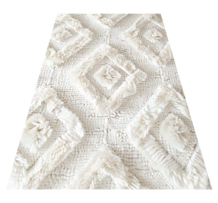 Vinyl Teppich weiß rautenmuster - TenStickers